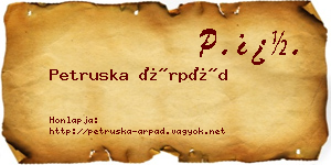 Petruska Árpád névjegykártya